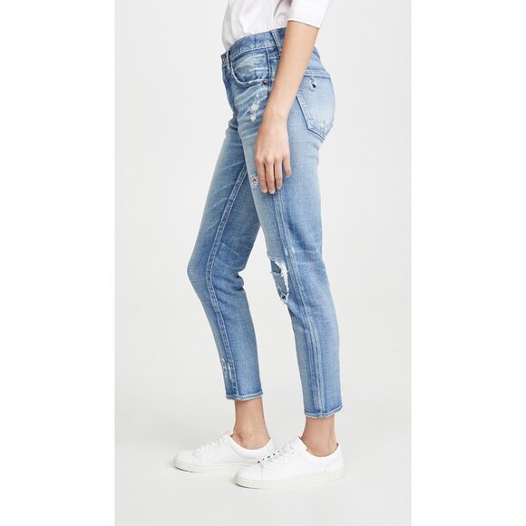 Moussy Vintage Womens Lenwood Mid-Rise Cropped Skinny Jeans Distressed size 23 - Picture 3 of 15